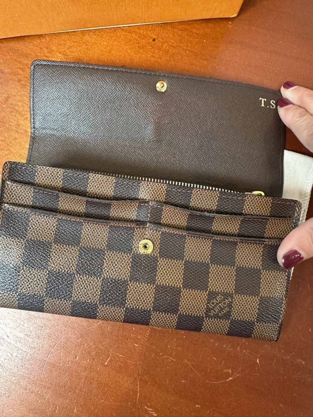 Louis Vuitton Damier Ebene Sarah Wallet